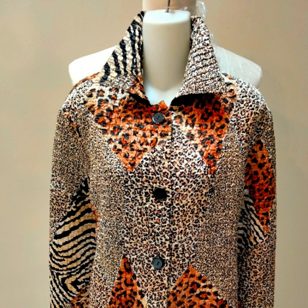 Analogy Womens Animal Print Blazer/Jacket